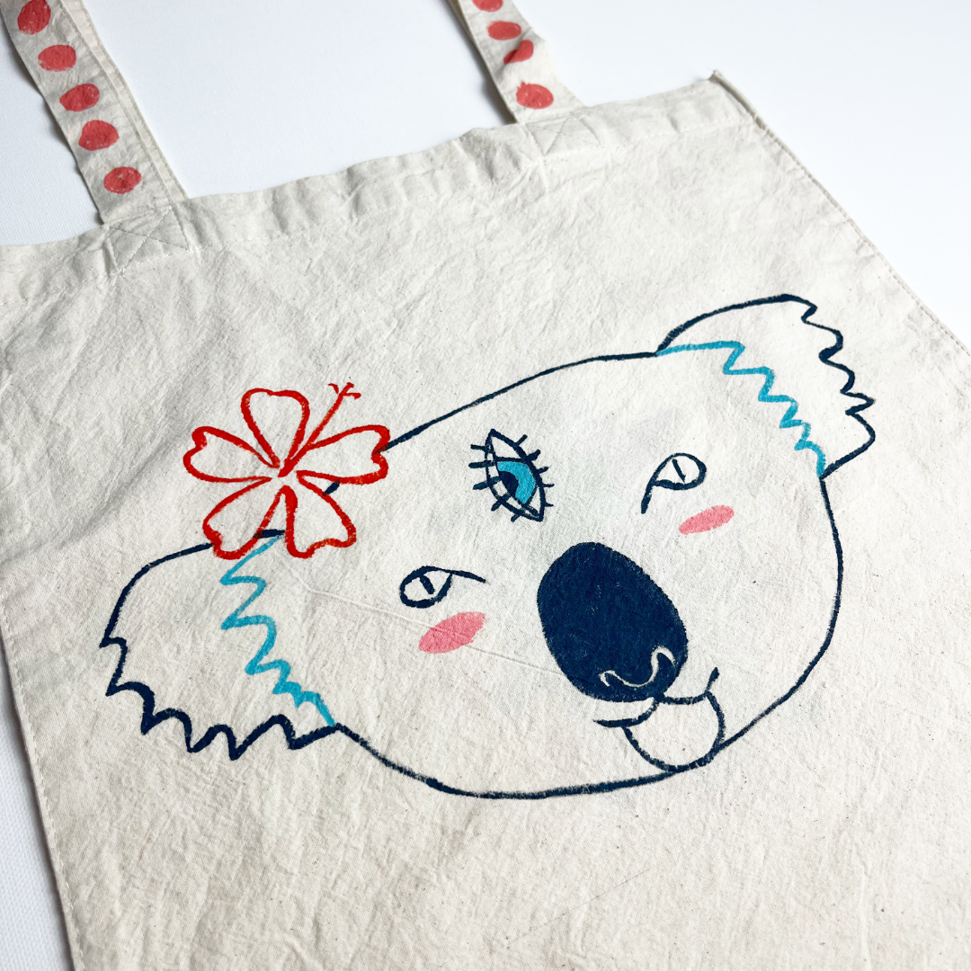 Hand-Painted Tote Bag – Mystic Koala Mamma