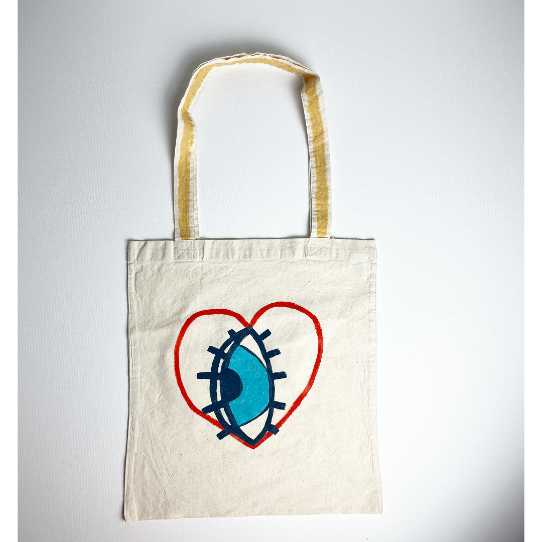 Tote Bag Hand Painted Goddess Yantra