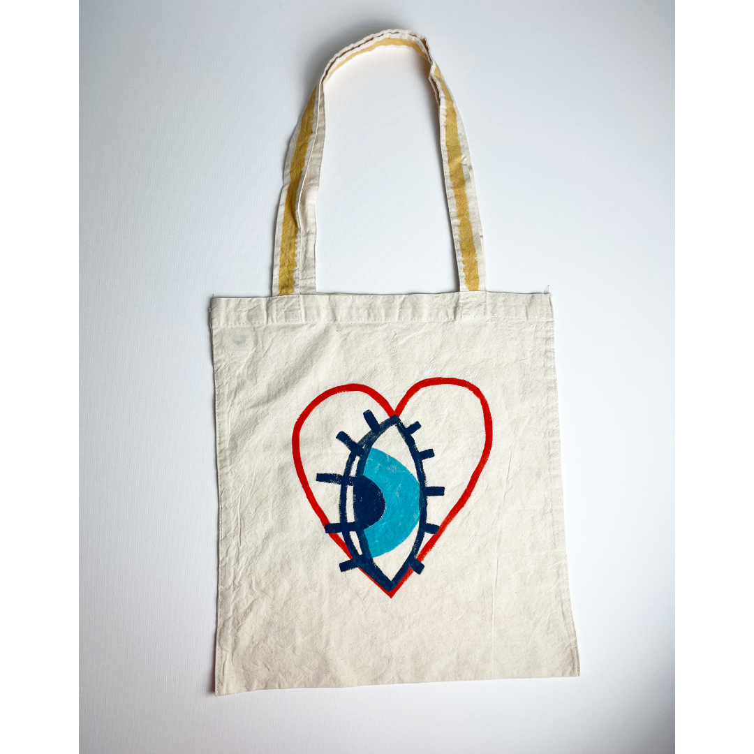 Tote Bag Hand Painted Goddess Yantra
