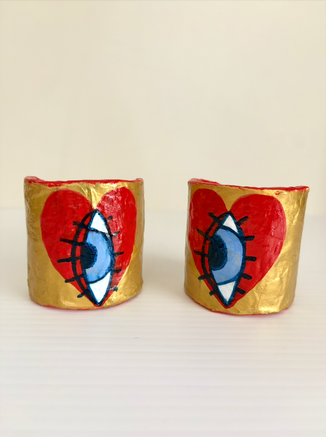 Eye of the Heart Cuffs (Gold Pair)