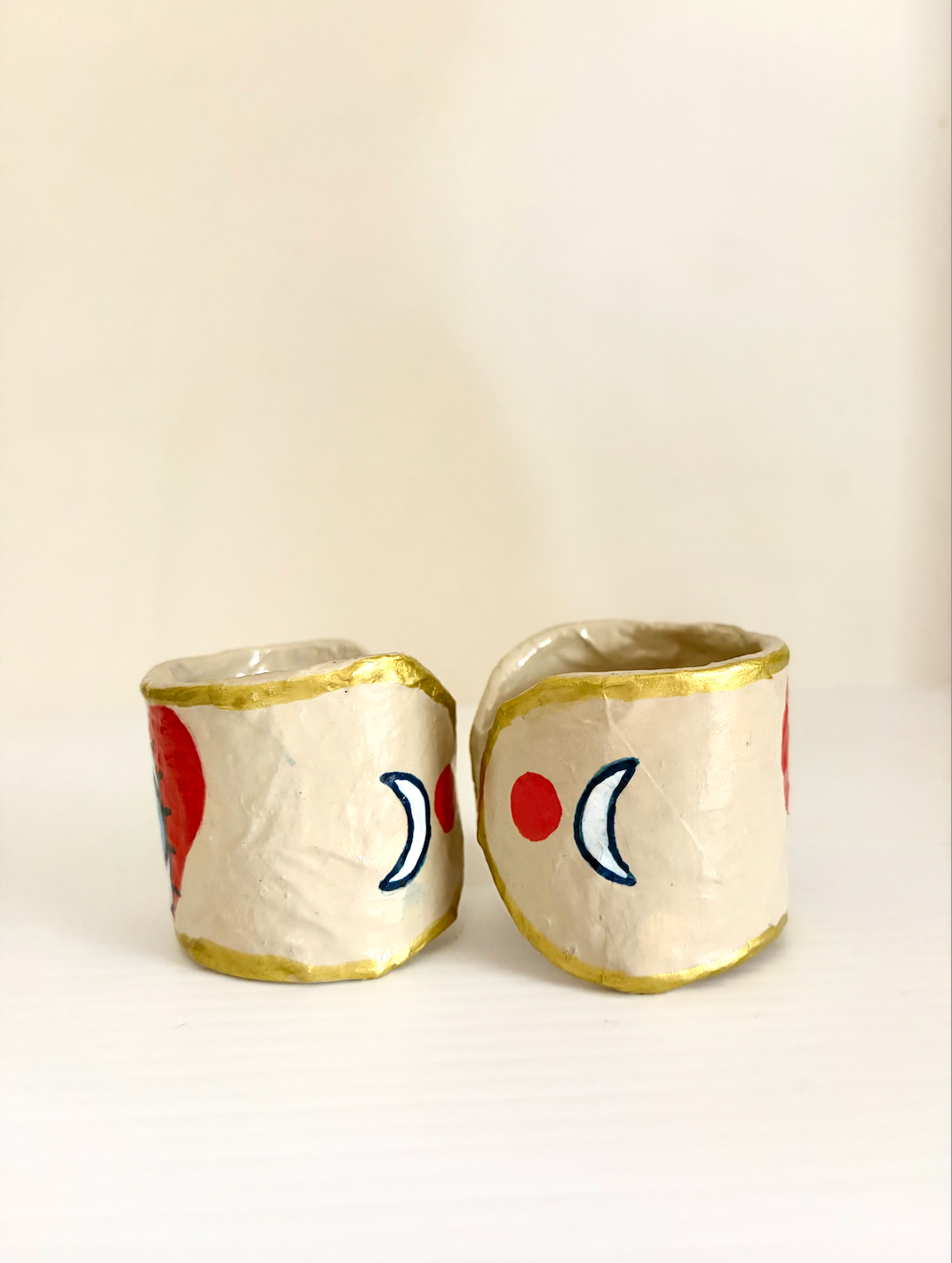 Eye of the Heart Cuffs (Ghost Gum Pair)