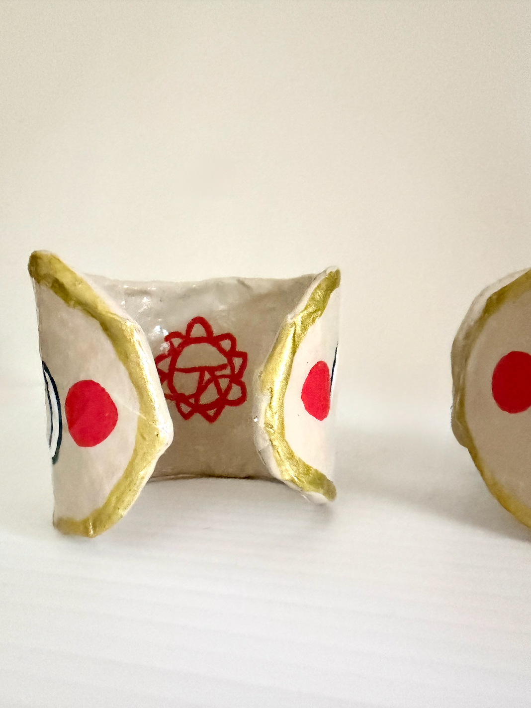 Eye of the Heart Cuffs (Ghost Gum Pair)
