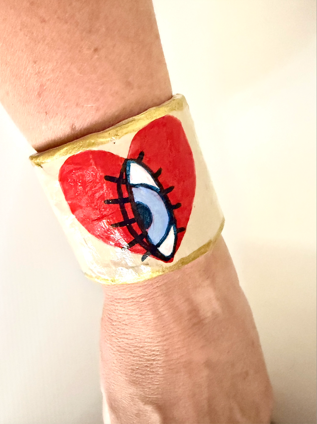 Eye of the Heart Cuffs (Ghost Gum Pair)