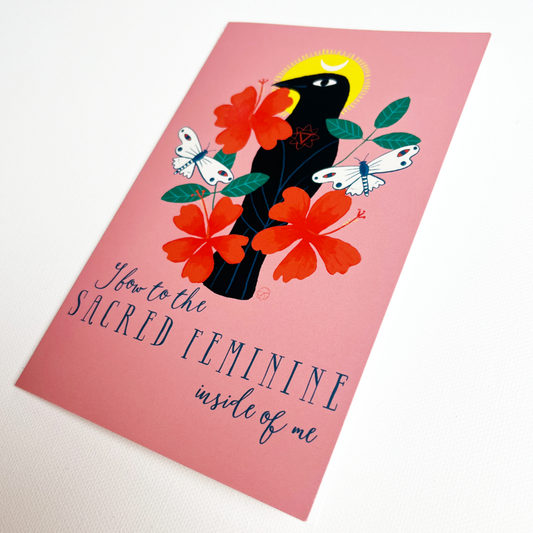 Sacred Feminine Greeting Card – Sacred Crow
