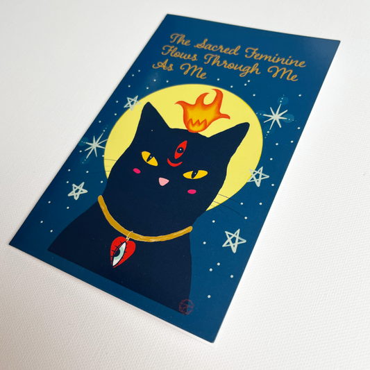 Greeting Card – Mystic Black Cat