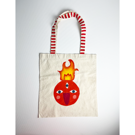 Hand-Painted Tote Bag – Red Goddess Design